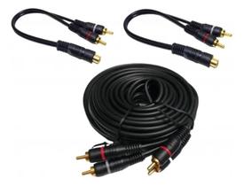 2X Kit Cabo Rca 5 Metros + 2 Y 2M/1F Para Módulo Amplificado
