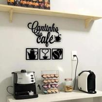 2X Kit Cantinho Do Café Com 4 Peças Decoração Cozinha Mdf 3M