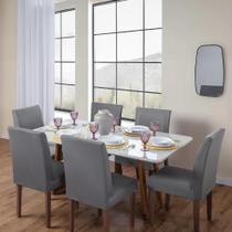 2X Kit Capa De Cadeira Mesa De Jantar Malha Gel 6 Lugares