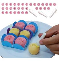 2X Kit Carimbos Letras Alfabeto 35Pc Blue Star Marcar Doci 2X Kit Carimbos Letras Alfabeto 35Pc Blue Star Marcar Doci