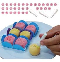 2X Kit Carimbos Letras Alfabeto 35Pc Blue Star Marcar Docinh 2X Kit Carimbos Letras Alfabeto 35Pc Blue Star Marcar Docinh