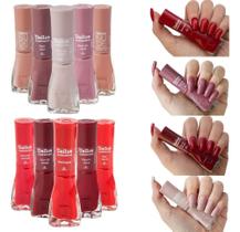 2X Kit Com 10 Esmaltes Dailus Vermelho E Nude