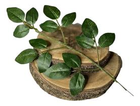 2X Kit Com 10 Galhos De Folha De Roseira Artificial Com 50 C