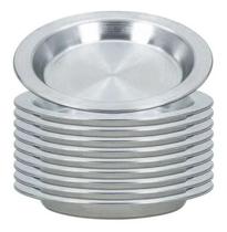 2X Kit Com 10 Pratos Escolares De Aluminio 21 Cm - 350 Ml