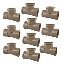 2X Kit Com 10 Tê Soldável 25Mm Em Pvc Fortlev