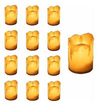 2X Kit Com 12 Velas Decorativas De Led Amarelas + Bateria