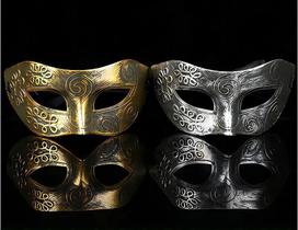 2X Kit Com 2 Máscaras Gladiador Baile Festas (1 Ouro E 1 Prat