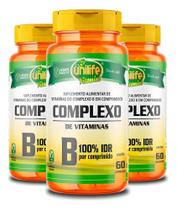 2X Kit Com 3 Complexo B Unilife Vitamins 60 Cáps Sabor Sem S
