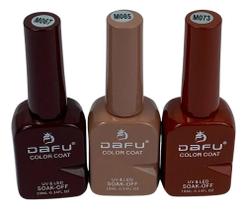 2X Kit Com 3 Esmaltes Gel Uv/Led Tons De Marrons Sofisticad