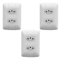 2X Kit Com 3 Tomadas Duplas 10A Horizontal Tramontina Aria