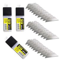 2X Kit Com 30 Lâminas Estilete Trapezoidal Refil Profissiona