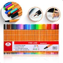 2X Kit Com 36 Canetas Fine Line Ponta Fina Canetinhas Colori 2X Kit Com 36 Canetas Fine Line Ponta Fina Canetinhas Colori
