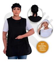 2X Kit Com Bata Avental E Touca Redinha Leve Cozinha Uniform