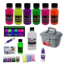 2X Kit Completo Para Fer Slime Colas Neon Ine Slime