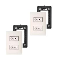2x Kit Conjunto 4x2 Tomada Dupla 10A Pial Plus+(mais)Legrand
