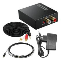 2X Kit Conversor De Audio Optico Digital Para Rca Home E Som