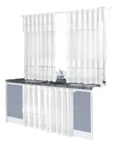 2X Kit Cortinas De Cozinha Soutextil Em Renda P/Janela E Pia