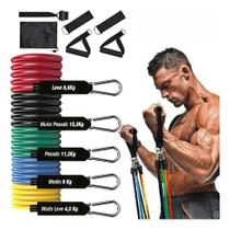 2X Kit Elásticos Academia 11 Peças Borracha Corda Tubos Alça 2X Kit Elásticos Academia 11 Peças Borracha Corda Tubos Alça
