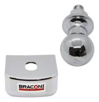 2X Kit Engate Reboque Capa Abs 90Mm E Esfera Cromada 50Mm