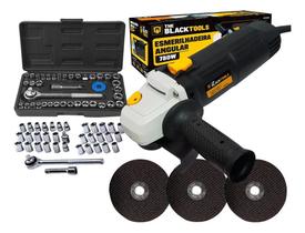 2X Kit Esmerilhadeira Angular 4.1/2 + Jogo De Soquetes Cor A