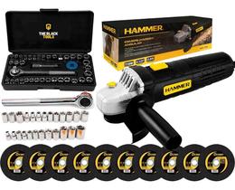 2X Kit Esmerilhadeira Angular Profissional 4.1/2 Hammer Gyem