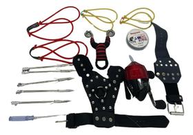 2X Kit Estilingue Pesca Destro Com Molinete E Dardos 12 Iten 2X Kit Estilingue Pesca Destro Com Molinete E Dardos 12 Iten