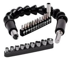 2X Kit Extensor Prolongador Flexivel Parafusadeira Universal