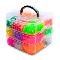 2X Kit Fabrica Maleta De Elásticos Pulseiras Infantil Cor So 2X Kit Fabrica Maleta De Elásticos Pulseiras Infantil Cor So