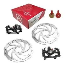 2X Kit Freio Disco Bike Mecânico Disco Pinça Rotor 160 Absol
