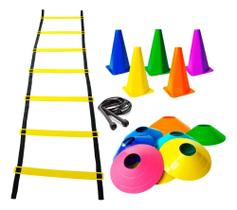 2X Kit Funcional 5 Cones 5 Chapéus 1 Escada E 1 Corda De Pul 2X Kit Funcional 5 Cones 5 Chapéus 1 Escada E 1 Corda De Pul