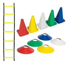 2X Kit Funcional Agilidade 5 Chapéus + 5 Cones E Escada Para