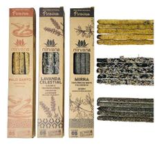 2X Kit Incenso Nirvana Natural Premium 3 Aroma Poder Espirit