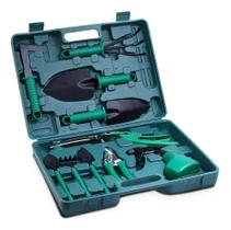 2X Kit Jardinagem 10 Peças Maleta Tesoura Jardim Corta Galho