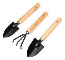 2X Kit Jardinagem 3 Peças Mini Pá Garfo E Ancinho Horta Jard 2X Kit Jardinagem 3 Peças Mini Pá Garfo E Ancinho Horta Jard