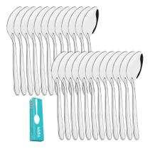 2X Kit Jogo 24 Peças Colheres De Mesa Sopa Aço Inox Faqueiro