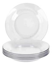 2X Kit Jogo De Pratos Liso Fundo 12 Unidades Restaurante B