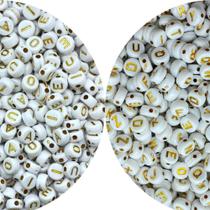 2X Kit Letra Miçanga 360 Alfabeto + 360 Vogais Total 720 Peç