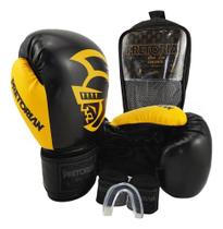 2X Kit Luva Muay Thai Pretorian Black Line + Bandagem + Buca 2X Kit Luva Muay Thai Pretorian Black Line + Bandagem + Buca