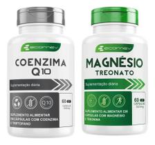 2X Kit Magnésio Treonato + Coenzima Q10 500Mg Premium 120Cáp