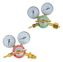 2X Kit Manômetro Regulador De Pressão Oxigênio E Acetileno