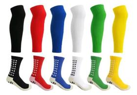 2X Kit Meia Antiderrapante Pro Soccer + Meião Cortado Caneli