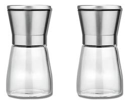 2X Kit Moedor De Sal E Pimenta 170G Gourmet Aço Inox 2 Peç 2X Kit Moedor De Sal E Pimenta 170G Gourmet Aço Inox 2 Peç