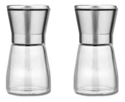 2X Kit Moedor De Sal E Pimenta 170G Gourmet Aço Inox 2 Peças