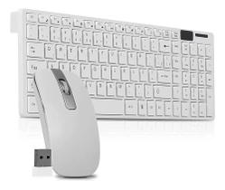 2X Kit Mouse Teclado Slim Sem Fio Pc Note Compacto Wirelles