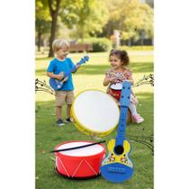 2x Kit Musical Infantil: Tambor, Pandeiro e Viola - Diversão 2x Kit Musical Infantil: Tambor, Pandeiro e Viola - Diversão
