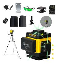 2X Kit Nível A Laser Verde 12 Linhas Esquadro + Suporte + Tr