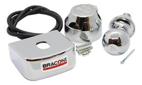 2X Kit Para Engate Bola 50Mm Capa 90Mm Cromado + Tomada Com