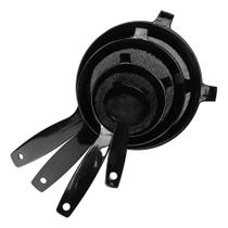 2X Kit Peneira Plástico Preta 4 Peças Mini Pequena Média Gra