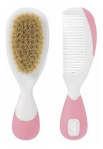 2X Kit Pente E Escova Natura Para Bebê +0 Meses Chicco Cor R