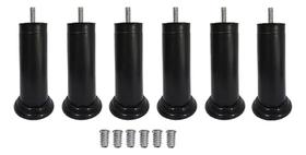 2X Kit Pés Para Cama Box 12Cm 6 Peças Com Buchas De Instalaç